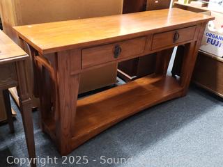 Oak 2-Drawer Sofa/Hall/Console Table