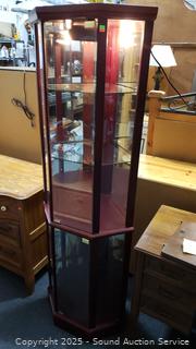Lighted Corner Curio Cabinet