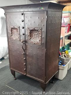 Large Steel Hammered Welded Cabinet