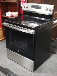 GE Black Stainless Flat Top Electric Stove/Range