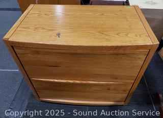 2-Drawer Oak Horizontal File Cabinet