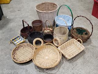 Assorted Wicker Woven Baskets