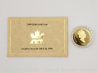 14K .583 Gold 1999 $100 Gold Coin