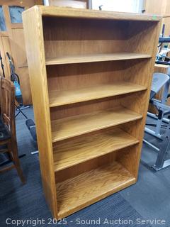 Oak 4-Shelf Bookcase 