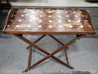 Inlaid Serving Tray w/Stand 