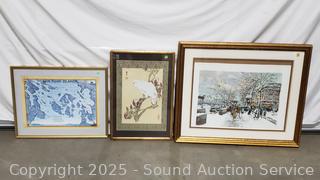 3pc Parrot, Map & City Scene Artwork