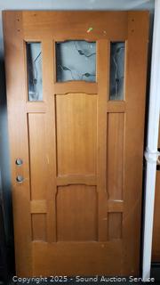 Solid Mahogany Leaded Glass Door