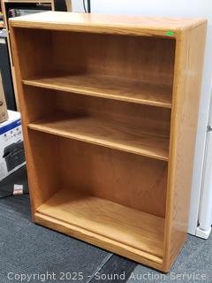 Oak 3-Shelf Bookcase 