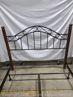 Queen Wood & Steel Framed Bed Frame