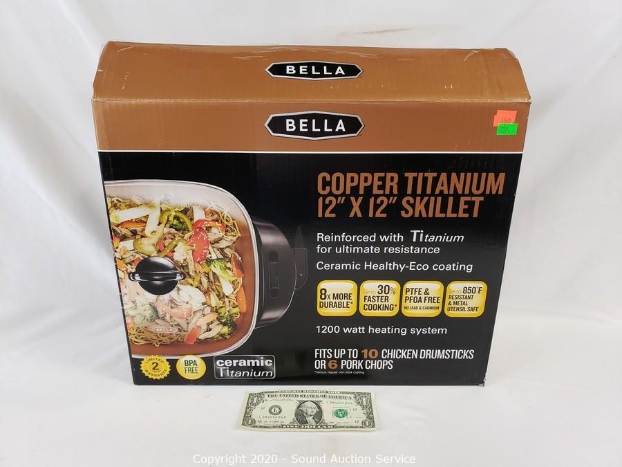 Bella 12 x 12 Copper Titanium Electric Skillet Black BLA14607 - Best Buy