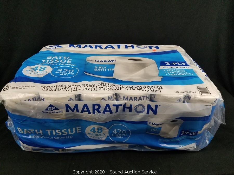 Marathon Bath Tissue, 2-Ply, 470 Sheets, 48 Rolls