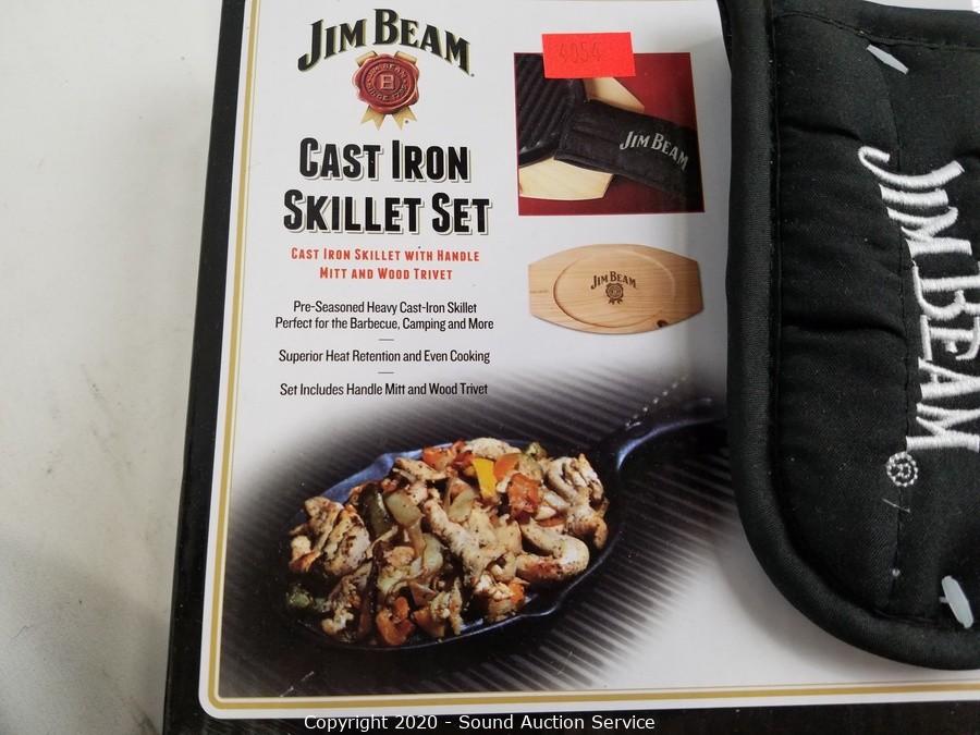 Jim Beam 10.25'' Pre Seasoned Cast Iron Skillet for Superioir Heat