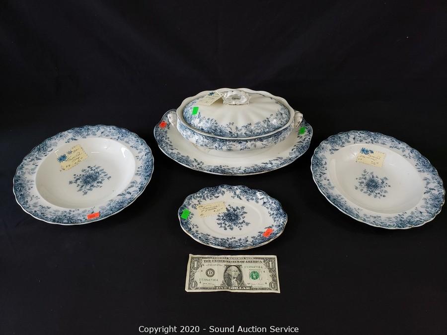 Sold at Auction: A pair of blue and white porcelain covered soup