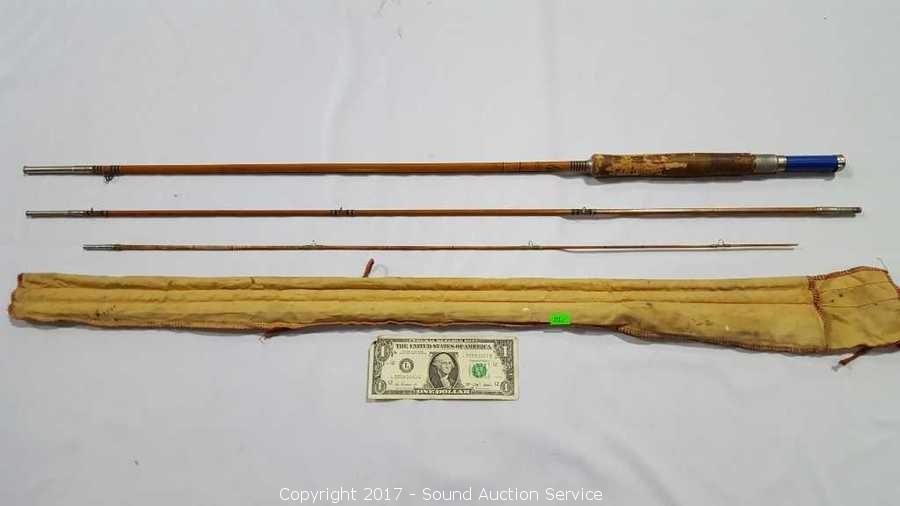 Sound Auction Service - Auction: 11/02/17 Fairchild Tool Auction ITEM: Vtg.  Montague Clipper Bamboo Fishing Rod w/Case