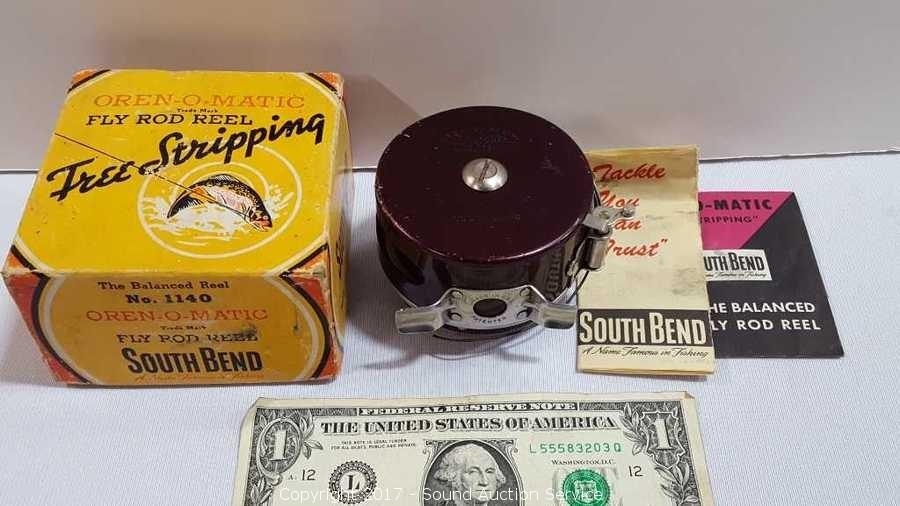VINTAGE SOUTH BEND OREN-O-MATIC FLY ROD REEL No. 1140 in BOX