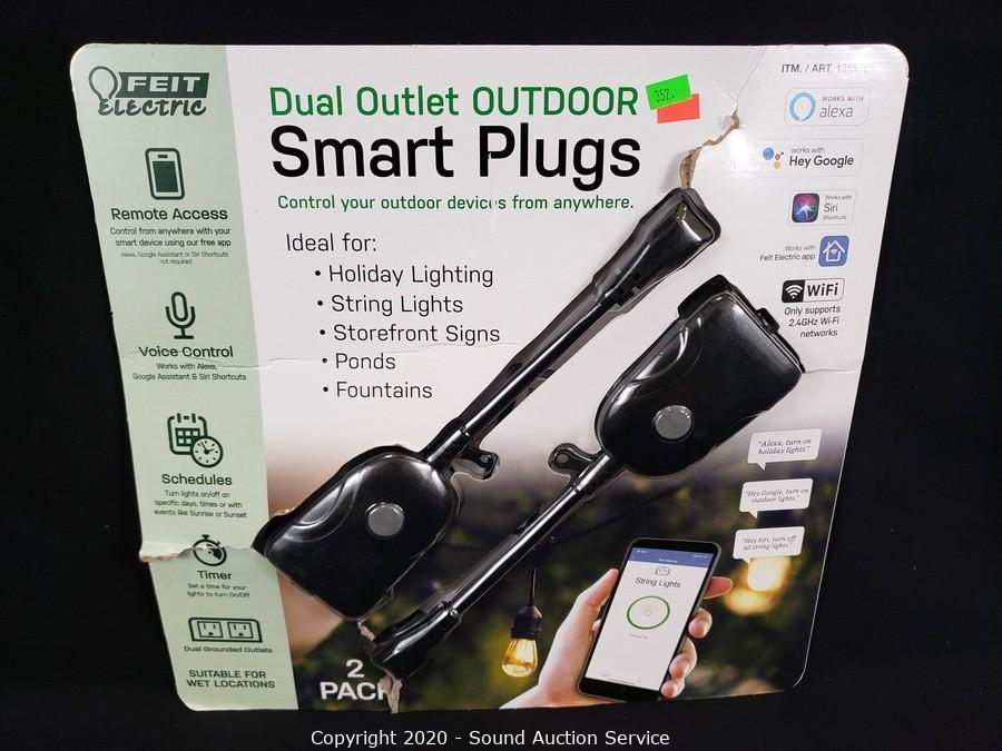 Feit Electric Dual Outlet Outdoor Smart Plugs 2PK - Matthews Auctioneers