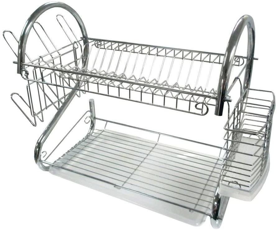 Vintage Wire Dish Drainer Chrome Dish Rack 2 Tier Dish Drying Rack