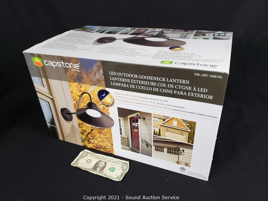 Sound Auction Service - Auction: 01/07/21 Store Returns Merchandise Auction  ITEM: Capstone LED Outdoor Gooseneck Lantern