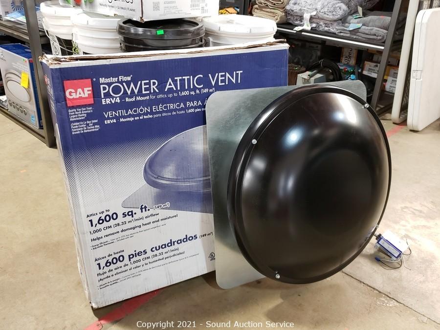 Sound Auction Service - Auction: 01/28/21 Kirchner, Lomboy u0026 Others  Consignment Auction ITEM: Gaf Master Flow 1600 sq.ft. Power Attic Vent