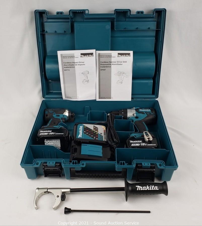 Sound Auction Service - 02/09/21 Reeves & Others Auction ITEM: Makita Cordless Hammer Drill & Impact Driver