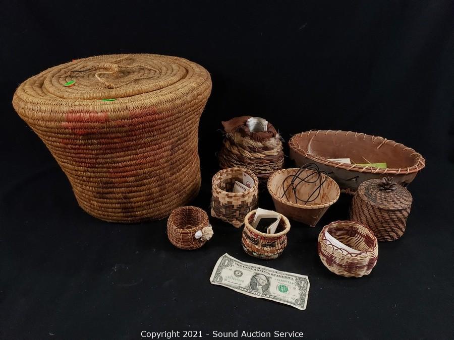 Sound Auction Service - Auction: 03/09/21 Wizard of Oz & Other Collectibles  Online Auction ITEM: Primitive Native Woven Baskets