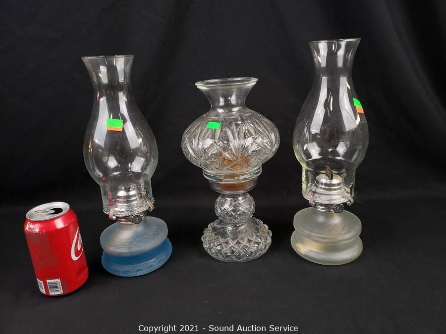 Sound Auction Service - Auction: 04/08/21 Ference, Pattison & Others Online  Auction ITEM: 3 Glass Oil Lamps