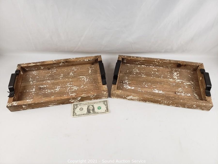 Sound Auction Service - Auction: 05/20/21 Dunaway, Field & Others Online  Auction ITEM: New 2pk Distressed Finish Trays.