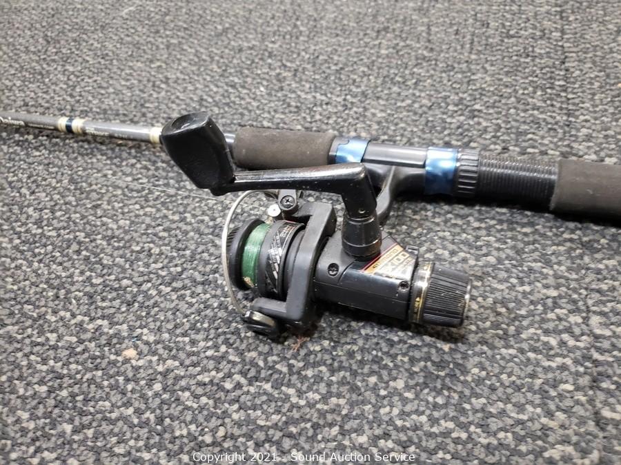 Sound Auction Service - Auction: 6/22/21 Andrews, Brown & Others Online  Auction ITEM: 3 Fishing Rods w/Reels & Tackle Box w/Tackle