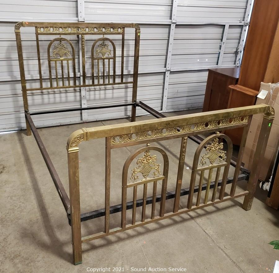 Brass Double Bed Frame, Vintage