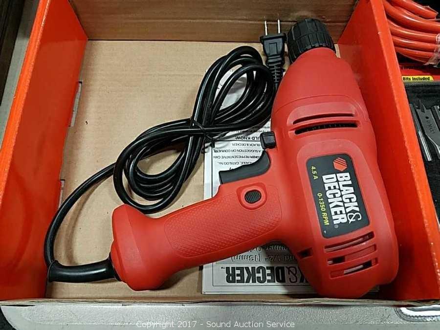 Sound Auction Service - Auction: Jasper Murphy Estate Auction, Part 1 ITEM:  Black & Decker Drill, BIts & Extension Cord