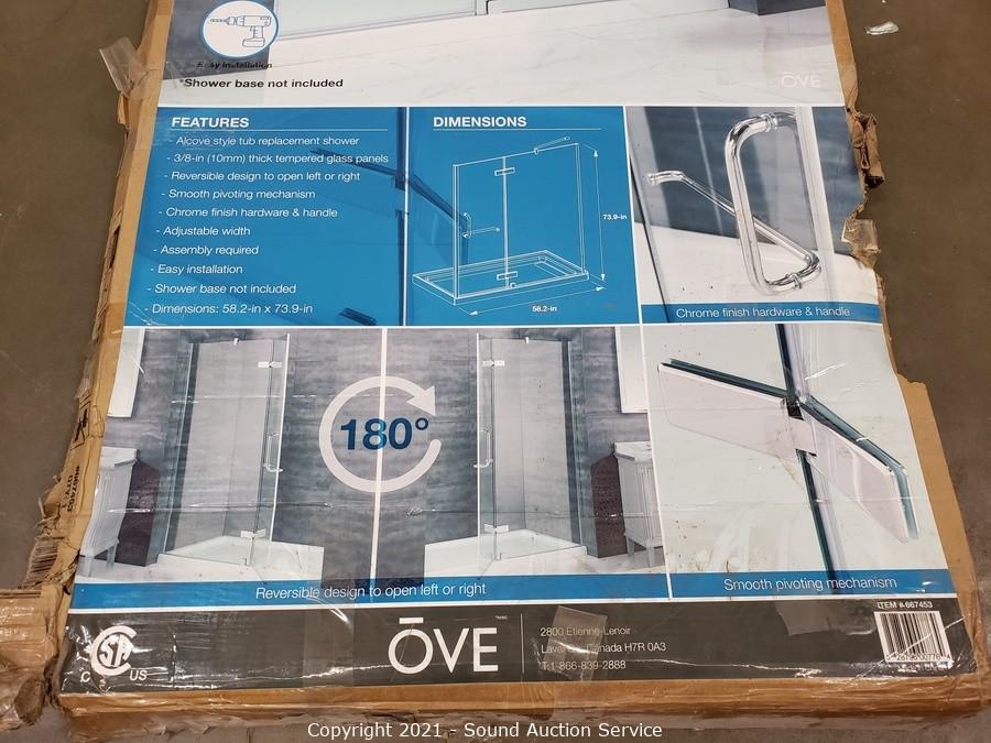 Sound Auction Service - Auction: 09/02/21 Wilson, Ramey & Others Online  Auction ITEM: OVE Shelby 60 Shower Door