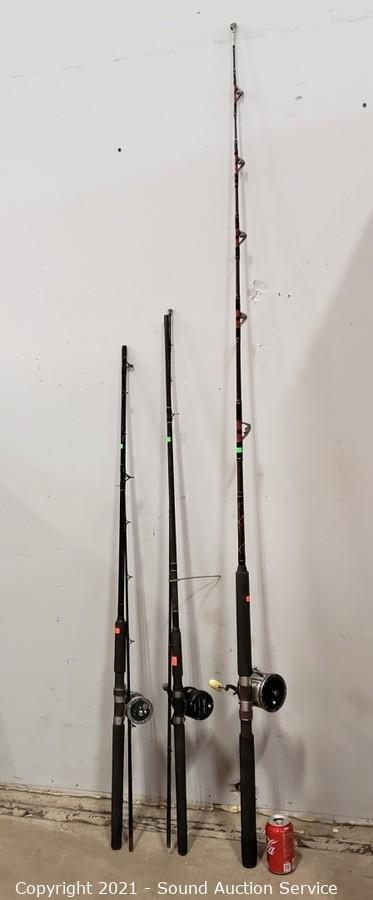 Sound Auction Service - Auction: 09/27/21 Andrews, Delong & Others Online  Auction ITEM: 3 Nice Fishing Rods w/Reels