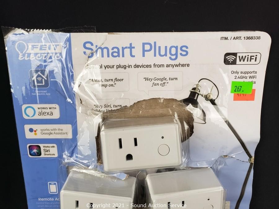 Sound Auction Service - Auction: 02/02/21 Feist & Others Consignment  Auction ITEM: 4 Feit Dual Outlet Outdoor Smart Plugs