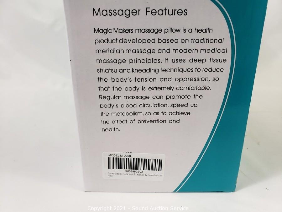 Sound Auction Service - Auction: 10/08/21 Challen, Dodd & Others Online  Auction ITEM: Magic Makers Shiatsu Massage Pillow w/Heat