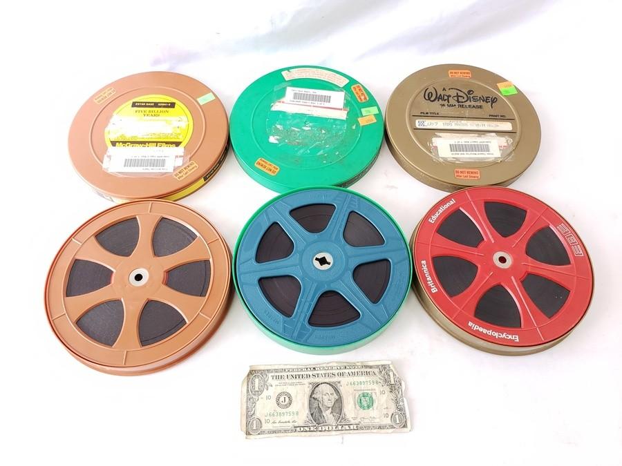 online collection 6 Vintage 8mm Film Canister Reels In Blue Metal