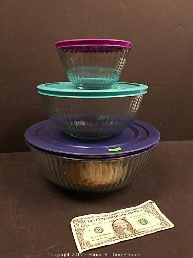 Pyrex 8-piece Glass Sculpted Mixing Bowls 