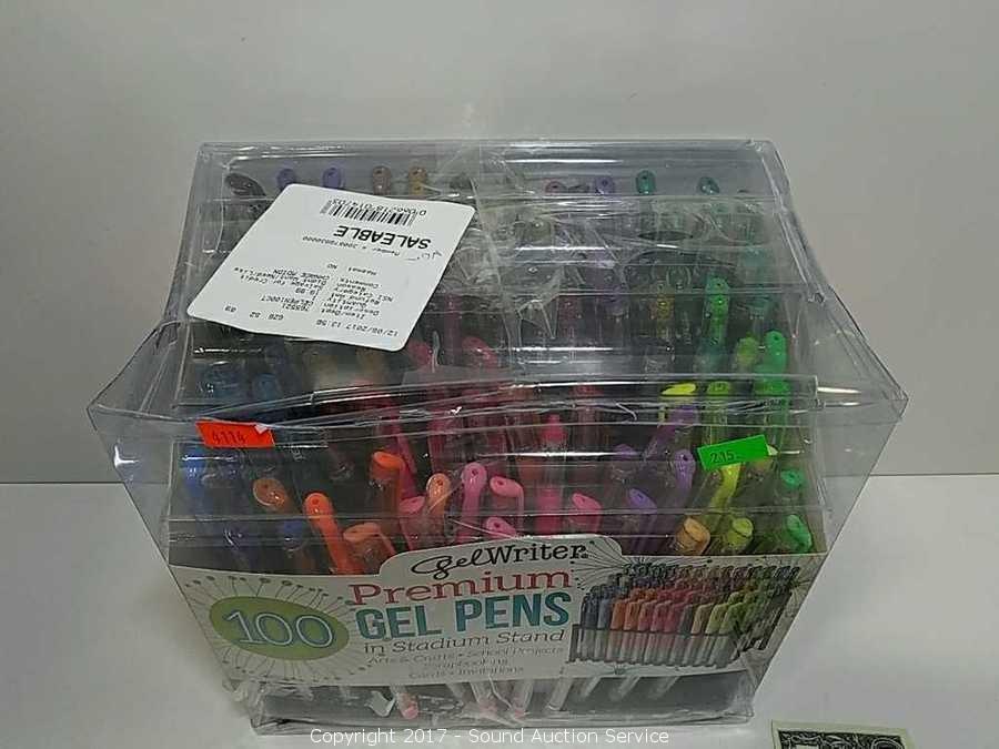 Sound Auction Service - Auction: 1/04/17 Consumer Retail Liquidation  Auction ITEM: 100 Ct. Premium Gel Pens w/Stadium Stand