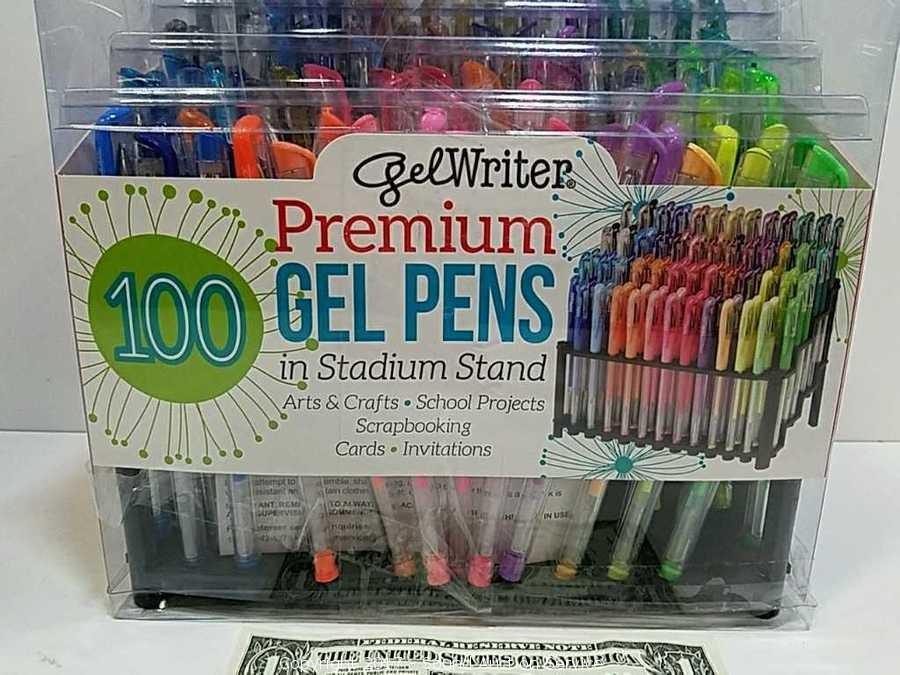 Gelwriter Premium Gel Pens with Stadium Stand, 100ct