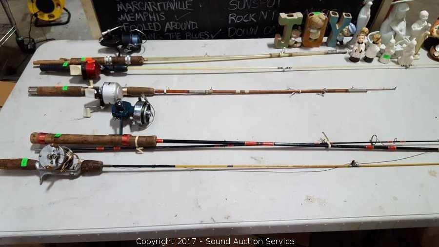 Sound Auction Service - Auction: Jasper Murphy Estate Auction, Part 1 ITEM:  5 Vintage Fishing Rods & Reels