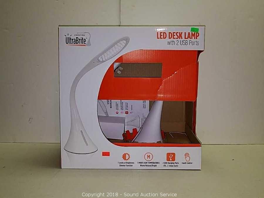 Ultrabrite led desk lamp with 2 usb sales ports