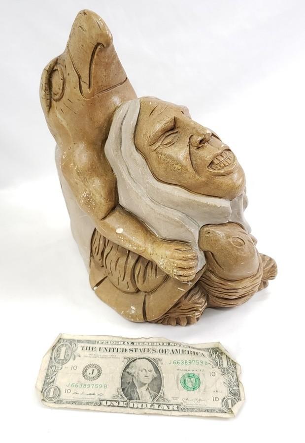 Sound Auction Service - Auction: 01/04/22 Holiday & Collectibles Online  Estate Auction ITEM: Signed Native Stone Sculpture