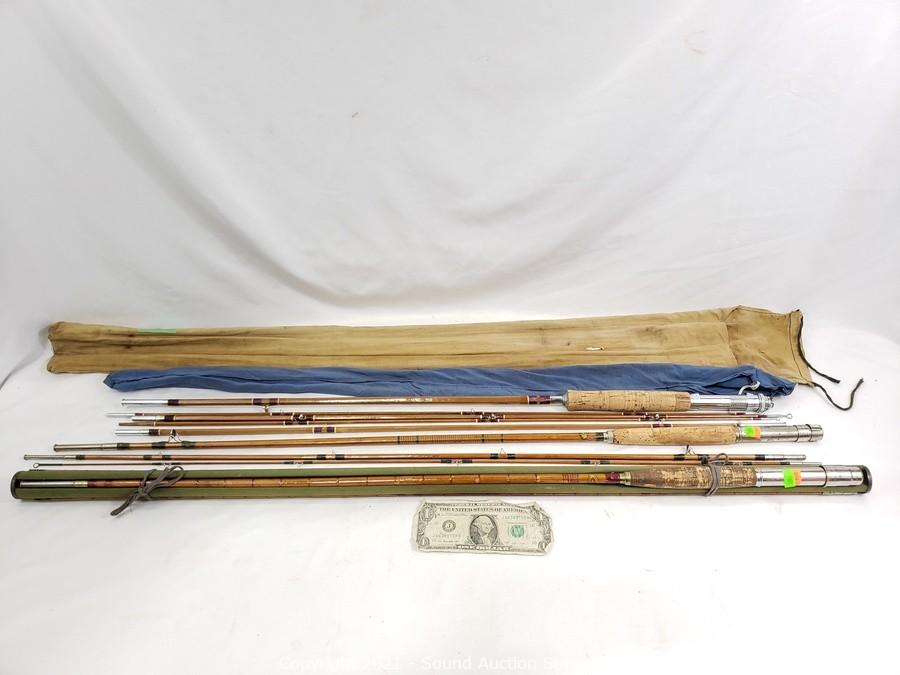 Sound Auction Service - Auction: 01/04/22 Holiday & Collectibles Online  Estate Auction ITEM: 3 Vtg. Montague & NFT 9ft Bamboo Fly Fishing Rods