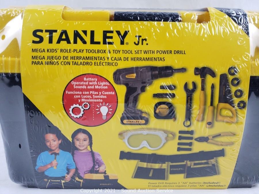 Stanley Jr. Mega Kids Roleplay Toolbox & Toy Tool Set w/Power Drill 