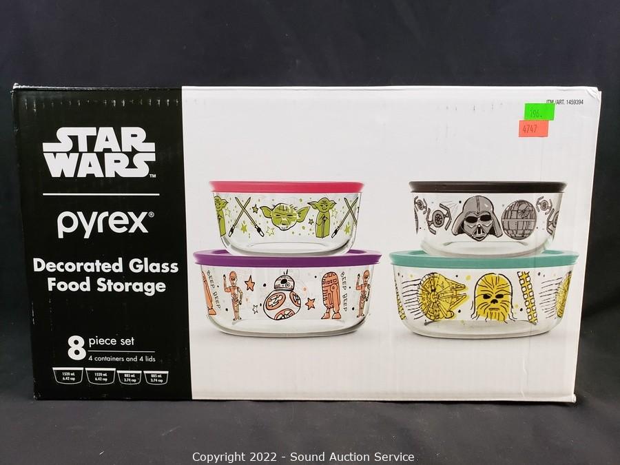 Sound Auction Service - Auction: 02/09/22 Swarovski, Fine Jewelry, Tools &  More Online Auction ITEM: 8pc Pyrex Star Wars Glass Storage Containers