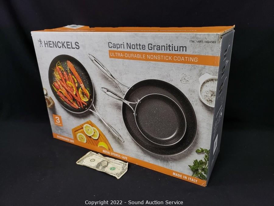 Henckels Made in Italy, Granitium Notte 10-piece Nonstick Cookware Set,  Black