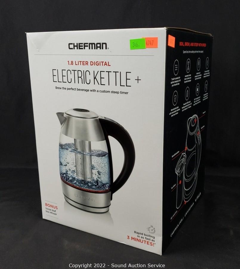 Chefman 1.8L Digital Electric Glass Kettle+ w/ Rapid-Boiling &
