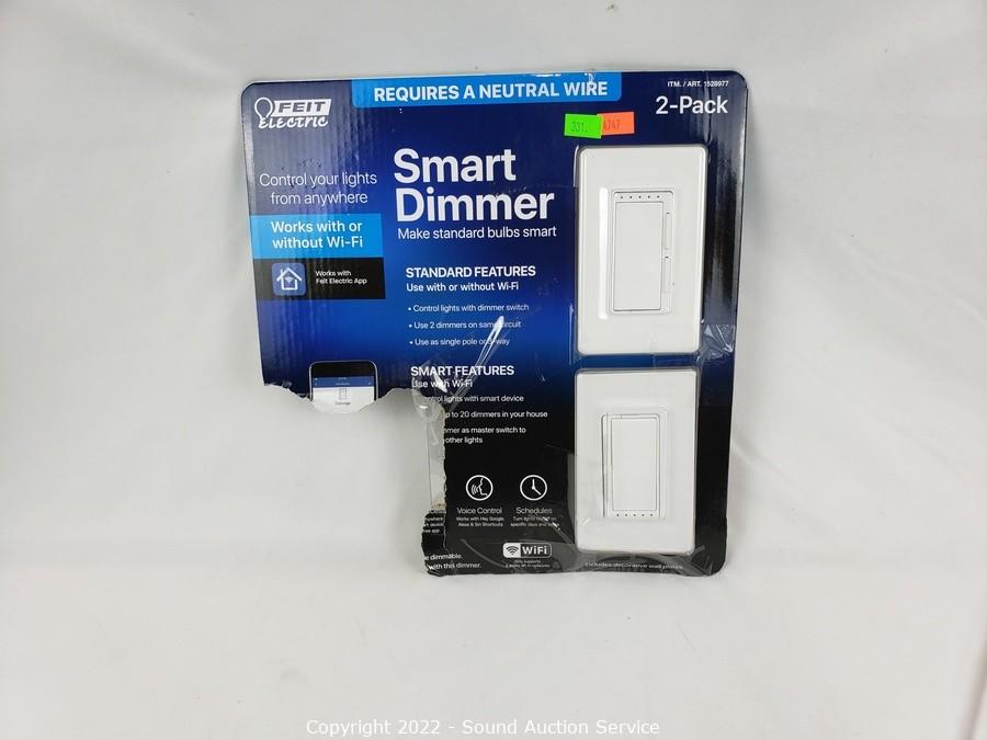 Sound Auction Service - Auction: 09/27/22 SAS Online Auction ITEM: 2 Feit  Smart Wi-Fi Dimmer Switches