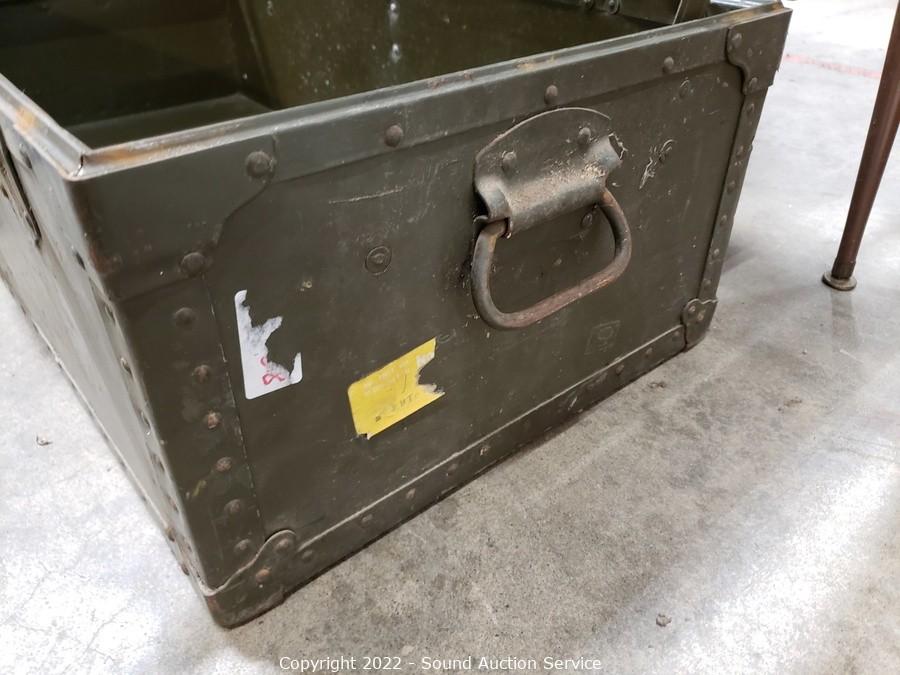 Sound Auction Service - Auction: 03/31/22 Fine Furniture, Jewelry, Artwork  & More Online Auction ITEM: 1946 Miller Mfg. Military Footlocker Trunk &  More