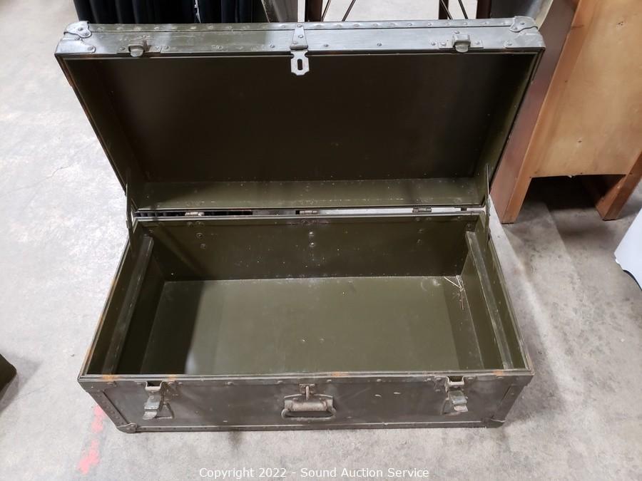 Sound Auction Service - Auction: 03/31/22 Fine Furniture, Jewelry, Artwork  & More Online Auction ITEM: 1946 Miller Mfg. Military Footlocker Trunk &  More