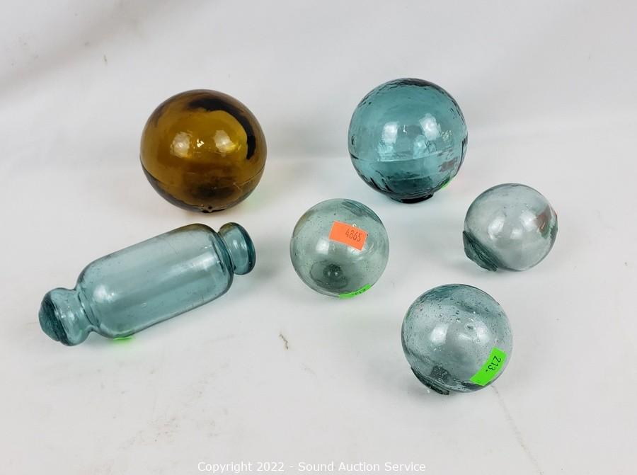 Sound Auction Service - Auction: 03/31/22 Fine Furniture, Jewelry, Artwork  & More Online Auction ITEM: 6 Vtg. Hand Blown Japanese Glass Fishing Floats
